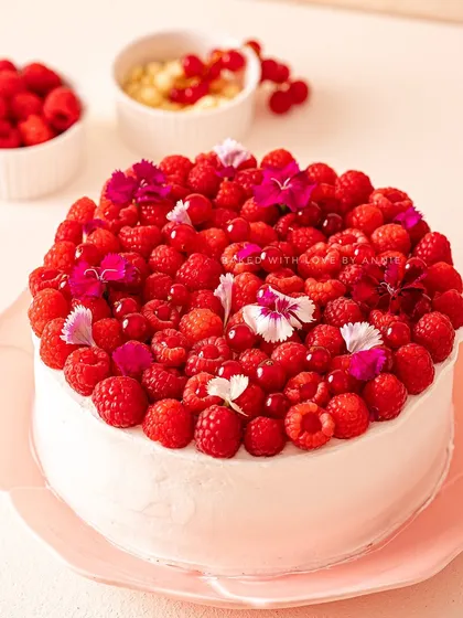 A new addition to the menu: my Raspberry and White Chocolate Mousse Milk Cake. Layers of soft vanilla cake are soaked in a three-milk concoction and topped with white chocolate mousse and fresh raspberries.