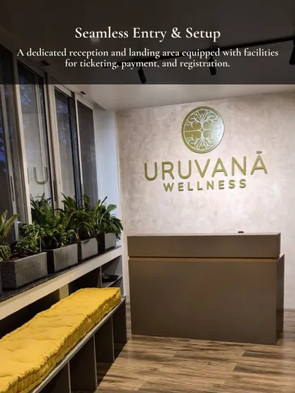 We ensure a seamless experience from the moment you and your guests arrive. Our dedicated reception and landing area is equipped for easy ticketing, payment, and registration, allowing you to focus entirely on your event. The space is surrounded by plants, creating a calm and welcoming entry.