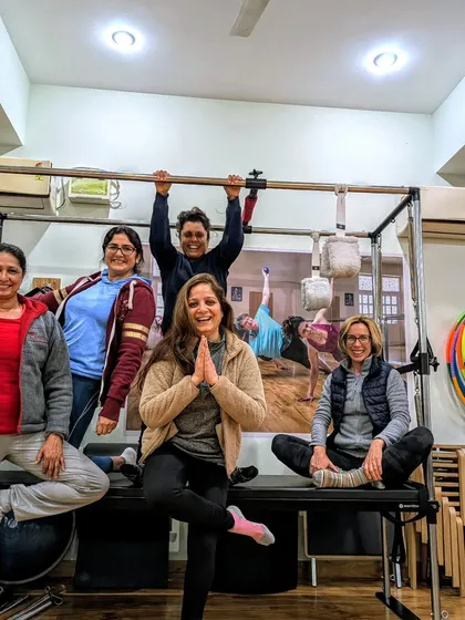 So much fun together! Using the equipment for a playful group photo is one of our favorite ways to celebrate a completed workout.