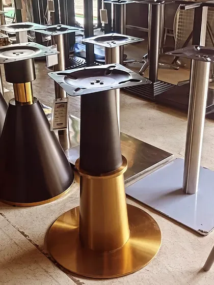A closer look at our collection of imported table stands. From modern black and gold designs to classic stainless steel, we have options to suit any restaurant decor and table top size.