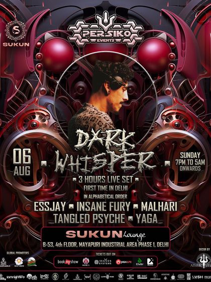The official poster for the Dark Whisper event, a friendship day special where we celebrated with some serious hitech madness under the open skies.