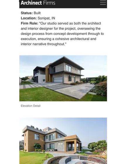 Details from the Archinect article, noting our firm's role as both architect and interior designer for the project.