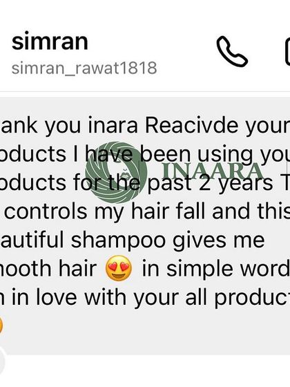 "In simple words, I'm in love with all your products." This client has been with me for two years and loves how the oil controls her hair fall and the shampoo leaves her hair smooth.