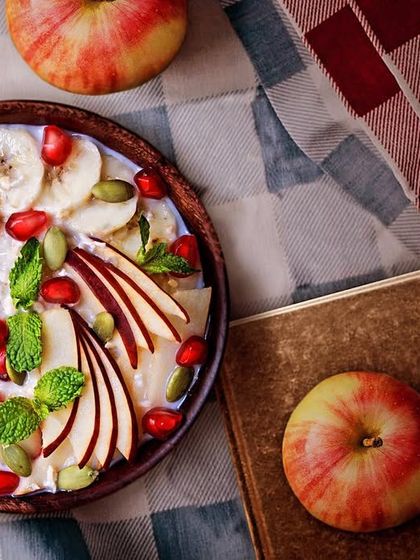 Our Morning Breakfast Oatmeal is a healthy and delicious way to start your day. It's a combination of overnight-soaked oats, low-fat milk, exotic fruits, nuts, and seeds.