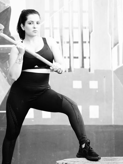 Sometimes you have to bring out the big guns to smash your fitness goals. This shot is all about channeling your inner strength and determination.