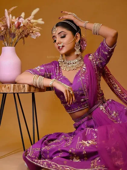 A graceful and elegant shot, perfect for showcasing fashion and jewelry.