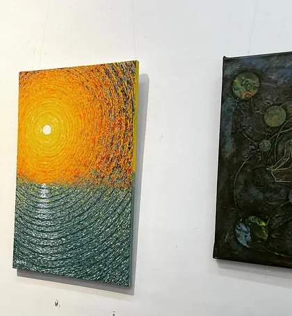 A display of my abstract and spiritual paintings.