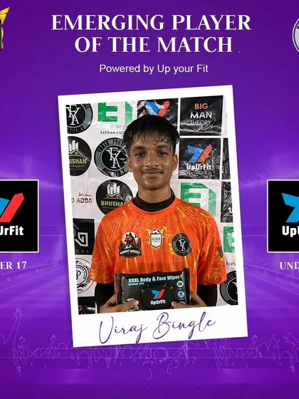 Viraj Bingle, a U-17 Emerging Player of the Match.