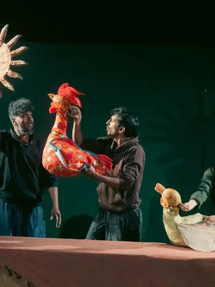 The sun rises in our production of 'Be Yourself'. Our team uses simple yet effective props and puppets to create beautiful scenes that tell a powerful story.