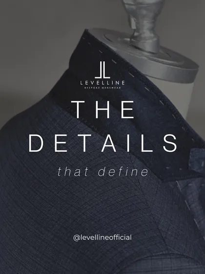 The details that define. This image shows the basting stitches on a suit during the construction phase, a hallmark of true bespoke tailoring.