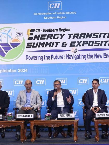 The panel at the CII-SR Energy Transition Summit, including our Senior Partner Jeeva Rajagopal, discusses strategies for financing sustainable energy projects. Our firm is at the forefront of legal advisory in this critical sector.
