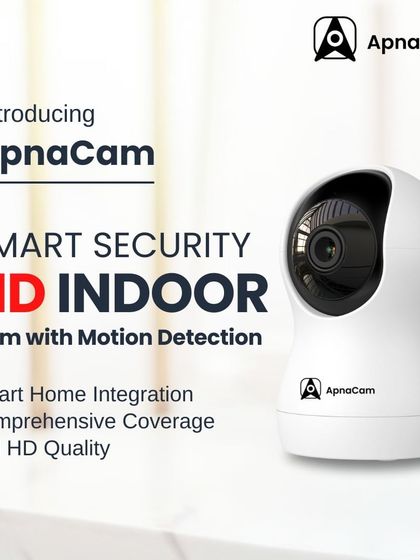 Here we introduce our HD indoor camera with motion detection. It offers smart home integration and comprehensive coverage in full HD quality.