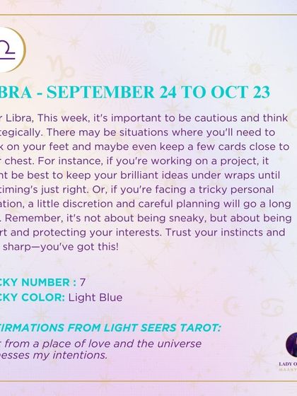 A weekly tarot reading for Libra about being cautious and thinking strategically. This reading advises you to keep your cards close to your chest and trust your instincts.
