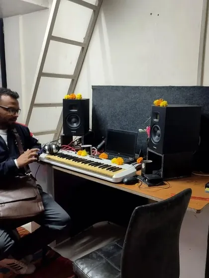 Welcome to my Mumbai studio. This is where I spend my time creating, composing, and mixing tracks. Having a dedicated space with my keyboard, speakers, and production setup is essential to my workflow.