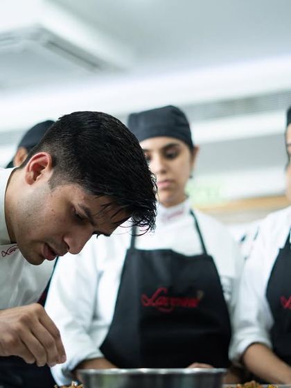 A typical day for our Diploma students, focused and learning from our expert chef instructors.