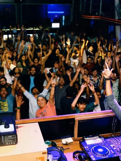 A sea of hands in the air at Cafe Mambo. This is the moment every DJ and producer works for. It's a clear sign that the music is connecting and the energy is at its peak.