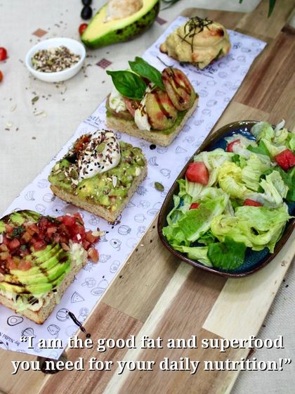 For all the avocado lovers, our assorted platter features four types of avocado sandwiches. It includes our in-house vegan burrata, ripe tomatoes, and fresh basil, served with a watermelon and lettuce salad.