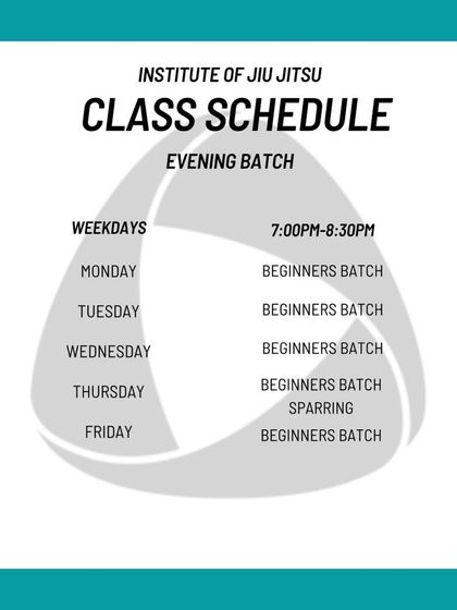 A duplicate view of our straightforward evening beginners batch schedule.