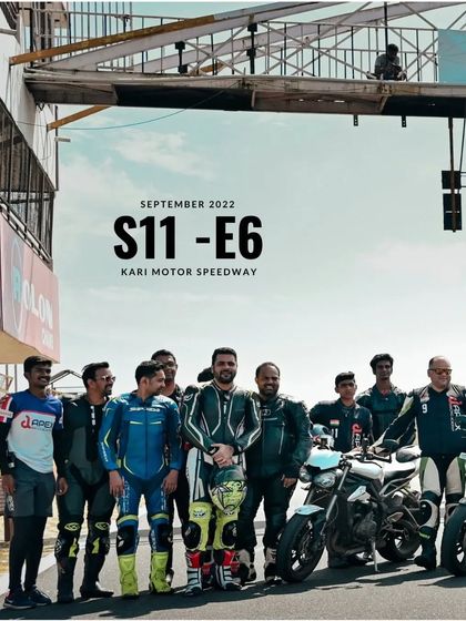 A stylized shot of our Triumph track day participants, celebrating a memorable event at Kari Motor Speedway.