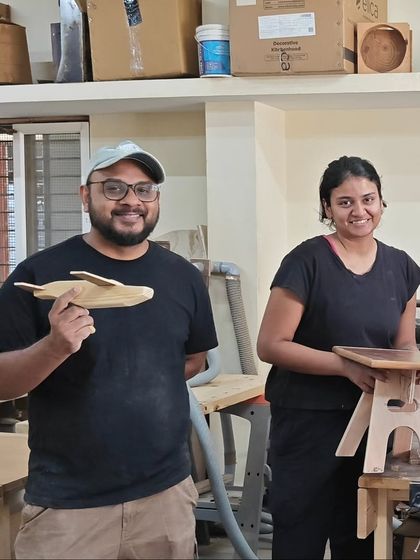 Another fun and busy weekend. This participant made a wooden whale, while another built a sturdy and stylish side table.