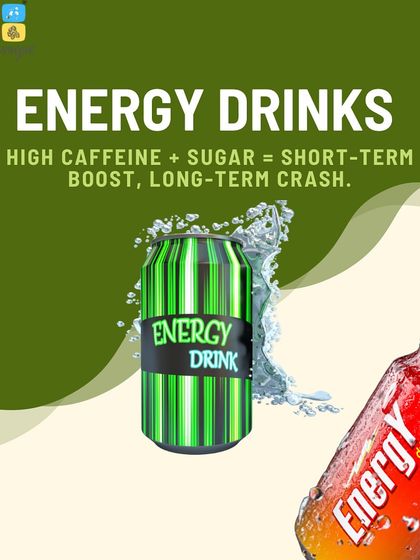 Energy drinks might give you a short-term boost, but they are high in caffeine and sugar, leading to a long-term crash. I advise against them for sustainable energy.