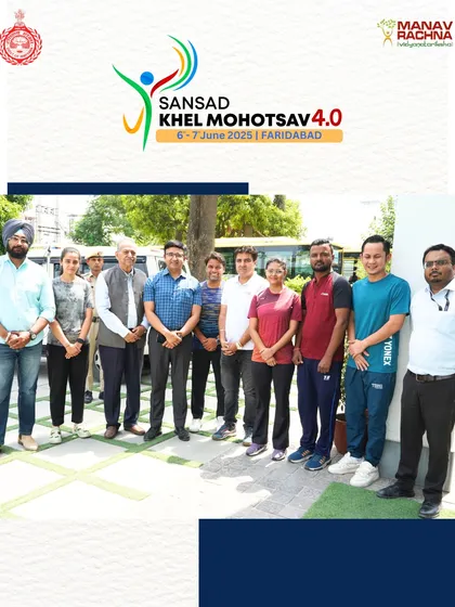 The organizing team and officials of the Sansad Khel Mahotsav. We collaborate with local administration and sports bodies to execute these events flawlessly.