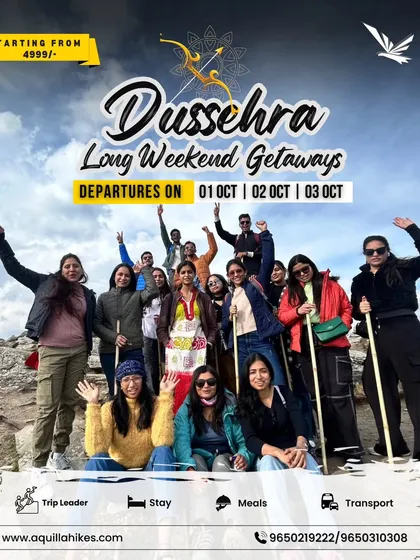 Our Dussehra long weekend getaways are all about celebrating with a fun-loving group. Look at the energy of these happy trekkers!