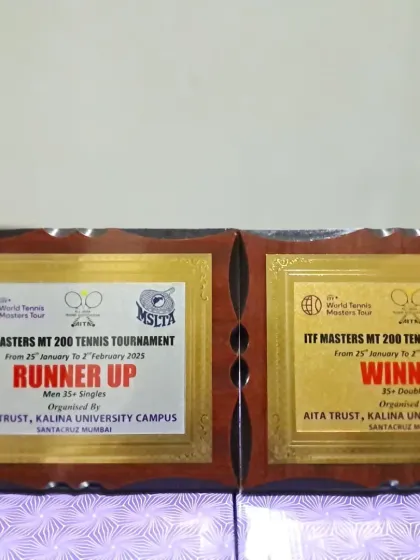 The trophies from the ITF Master 200 tournament at Kalina Santacruz. A great start to the year with a doubles win and singles runner-up.