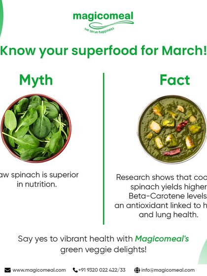 Know your superfoods. This graphic debunks the myth about raw spinach, explaining that cooked spinach yields higher levels of beneficial antioxidants. I incorporate such nutritional facts into my green veggie delights.