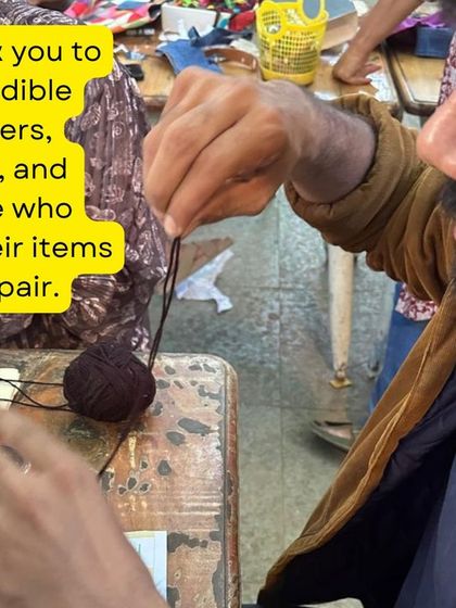 A participant at our Hyderabad workshop learns to mend a bag. We are excited to welcome new mentors and participants to our growing community.