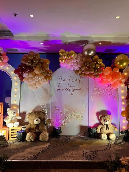 Golu Balloon Decor - Baby Celebration Decor Teddy Bear & Hot Air Balloons photo 30