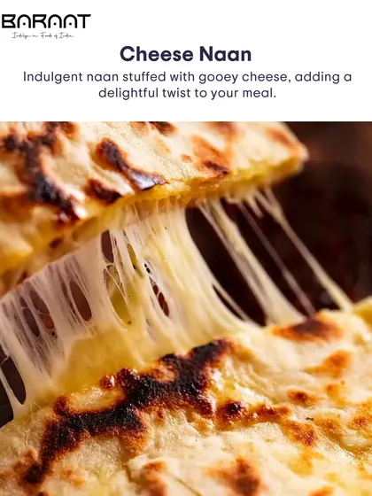 My Cheese Naan is an indulgent treat, stuffed with gooey cheese that adds a delightful twist to your meal.