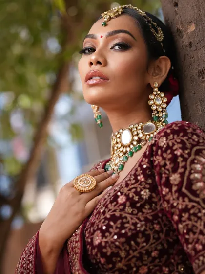 Another angle showing the beautiful floral bun and the way the dupatta is draped.