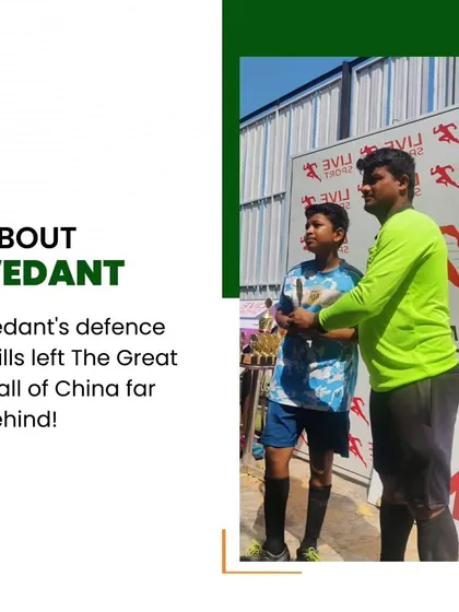 Meet Vedant, our defensive wall. His skills as the Best Goal Keeper were crucial to our team's success in the tournament.