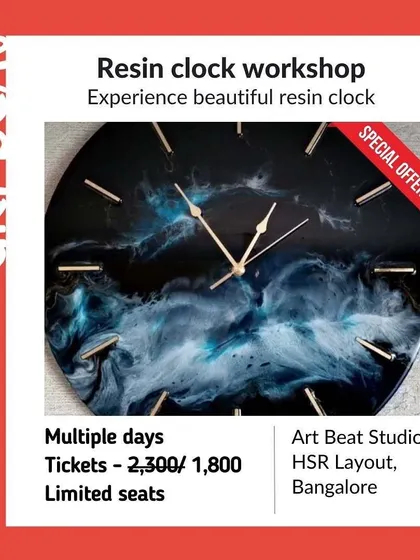 Our "Tick-Tock" sale is on! A special offer on our Resin Galaxy Clock workshop. Don't miss the chance to create this beautiful piece at a discounted price.