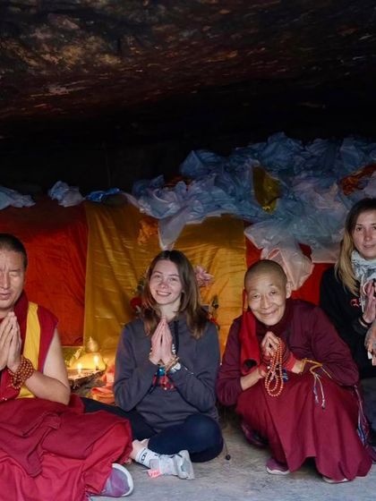 With my dear friend and fellow practitioner in India. We have shared so many journeys together, from meditating at the Mahabodhi Temple to attending teachings by the Dalai Lama.