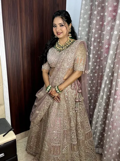The complete look. This soft glam makeup and detailed hairstyle came together to create a truly memorable look for her special day.