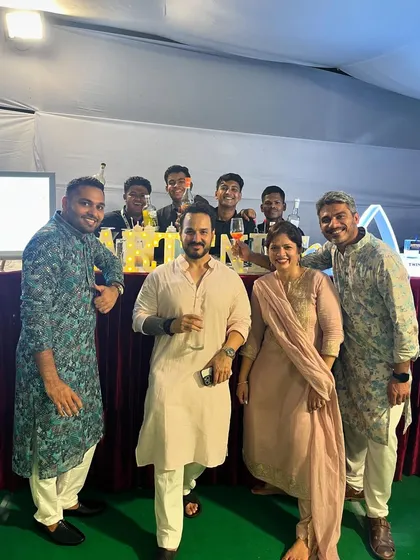 Our team with happy guests at the Gardenia Diwali party. Group photos like this are a testament to a successful and fun-filled event.