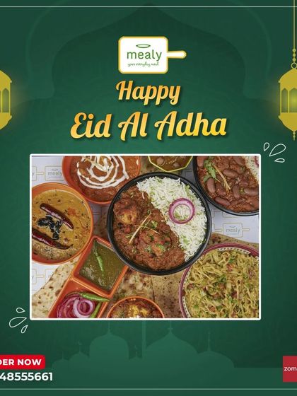 Eid Mubarak. May your Eid be blissful and bright. We offer a wide spread of delicious meals, including mutton curries and biryanis, perfect for your Eid celebrations.