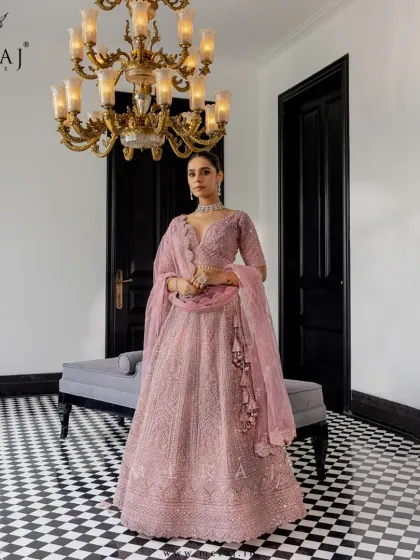 Meraj Couture - Luxury Occasion Wear Ethereal Lehengas: Pastels & Ivories photo 36
