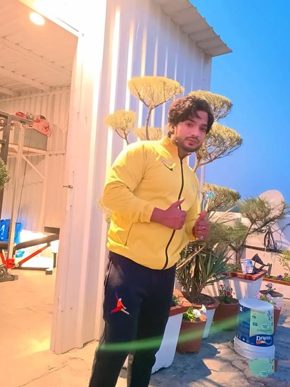 Feeling good after setting up a new piece of equipment in my terrace gym.