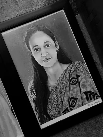 Here is the finished portrait, professionally framed and ready to be gifted. Seeing my art framed and ready for a new home is one of the best feelings.