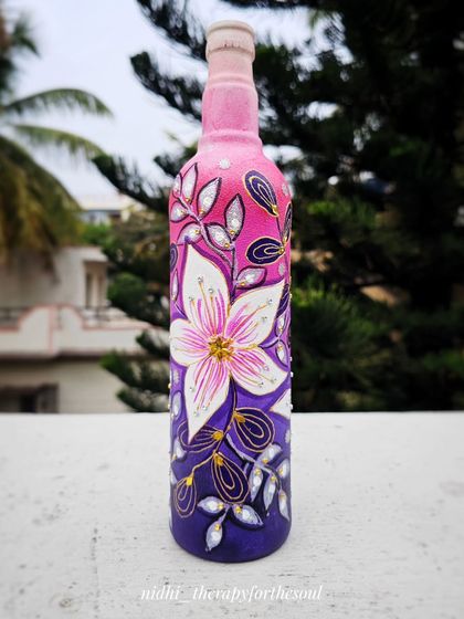 Nidhi - Hand-Painted Home Decor & Accents Upcycled Bottle Art photo 3