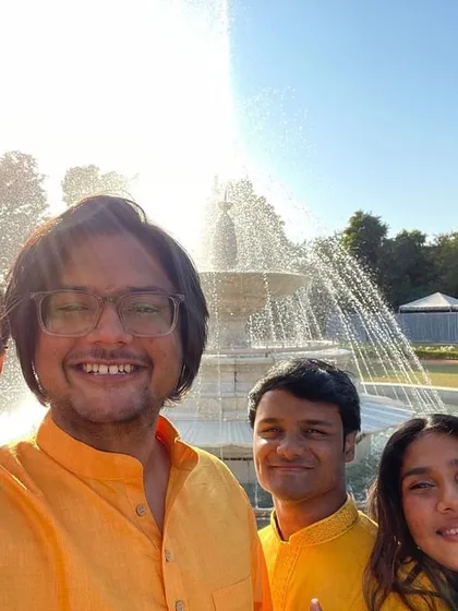 All smiles in our ethnic wear for a traditional wedding event. We love being a part of all wedding ceremonies, from the Mehendi to the Sangeet.
