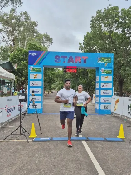 The determination at the start of the Mysuru Run. Pain is temporary, but the pride of finishing is permanent.