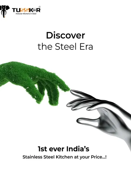 I am proud to be a pioneer in the Indian market. This image represents our mission to bring eco-friendly, durable stainless steel kitchens to everyone at an accessible price, heralding a new steel era.
