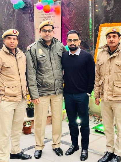 With members of the Delhi Police at the Republic Day function. We work closely with law enforcement as part of the criminal justice system.