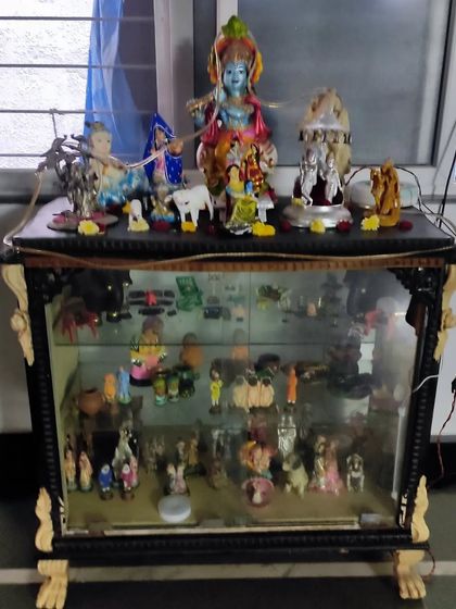 Our 'golu' display for the Navaratri festival.