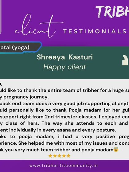 Thank you, Shreeya, for your kind words. We believe in giving individual attention in every class, and we're so glad you felt supported and had a positive pregnancy experience with our team.