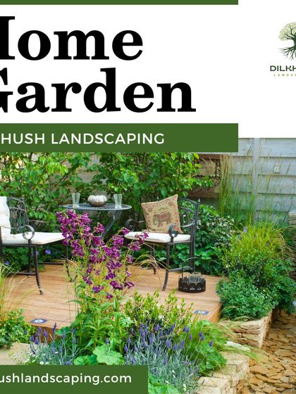 We bring dream gardens to life. This image showcases a small but lush home garden, demonstrating our ability to create beautiful, functional spaces of any size.